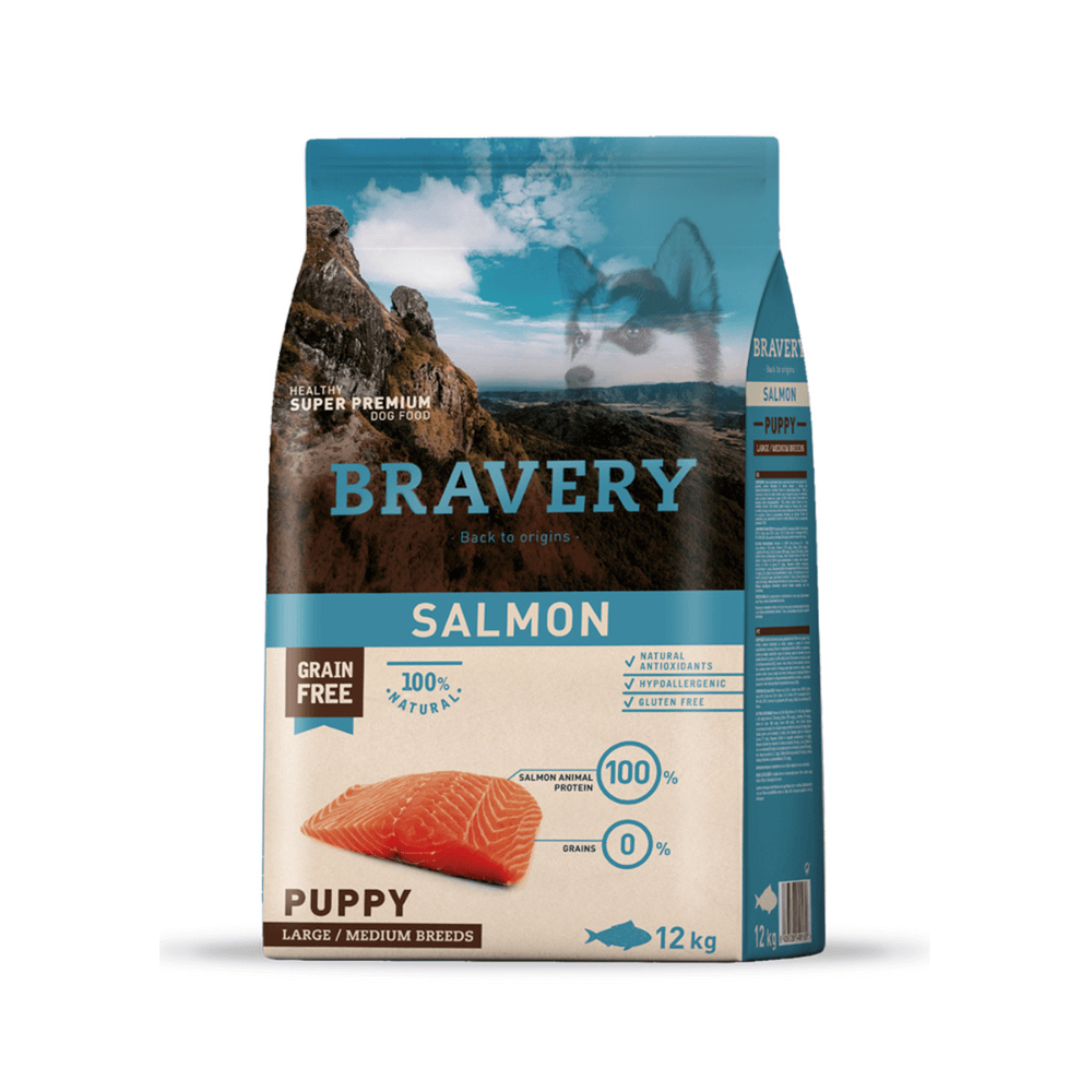Bravery Puppy Med/Gde Salmon - Premium Comida cachorro from Bravery - al mejor precio $56990! Compra ahora en Milo Pet Shop