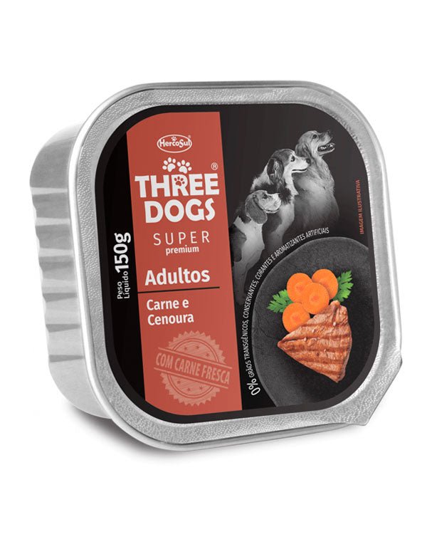 Three Dogs SP Pate Adulto Carne-Zanahoria - Milo Pet Shop