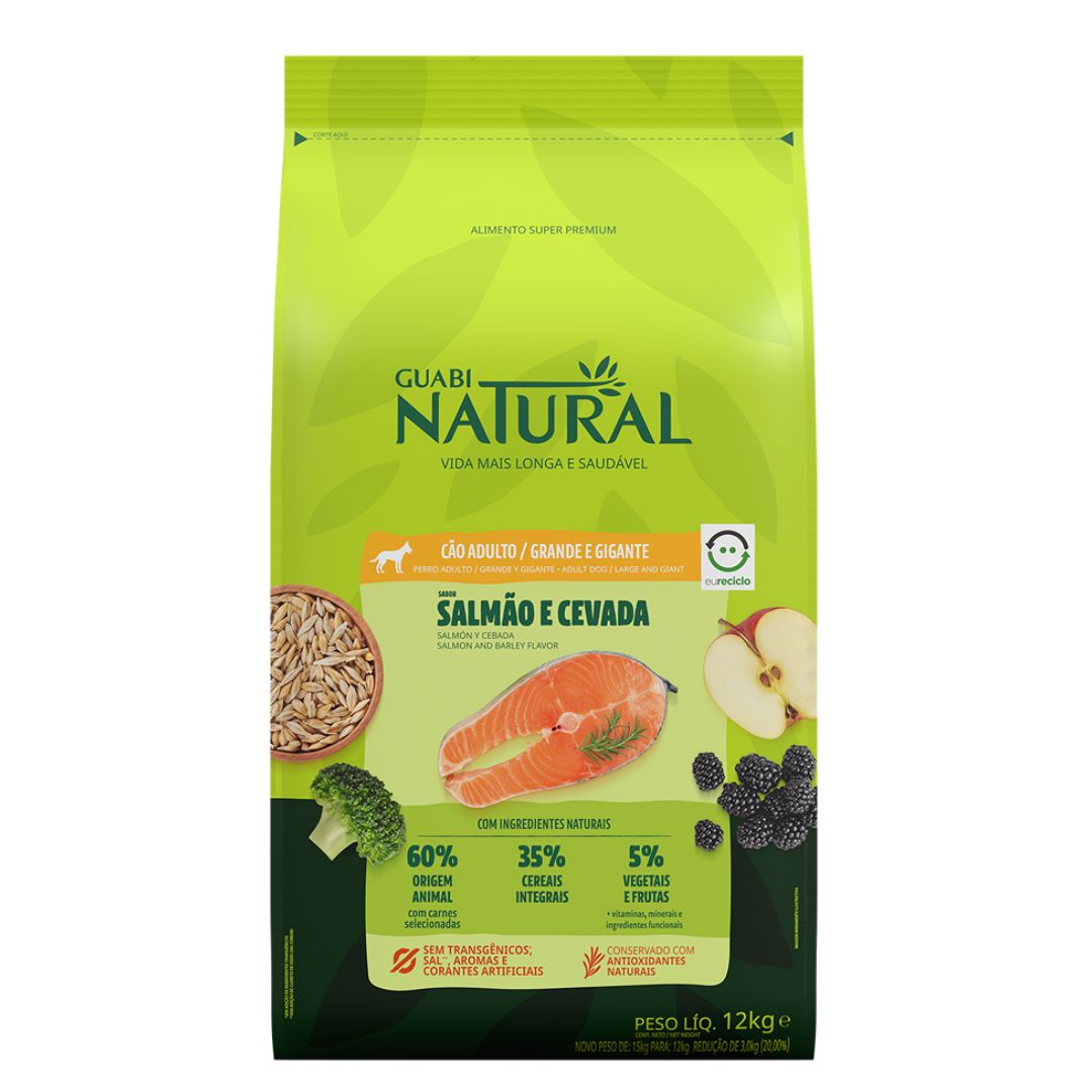 Guabi Natural Adulto Grande/Gigante Salmon Cebada - Premium Comida adulto from Guabi - al mejor precio $64990! Compra ahora en Milo Pet Shop