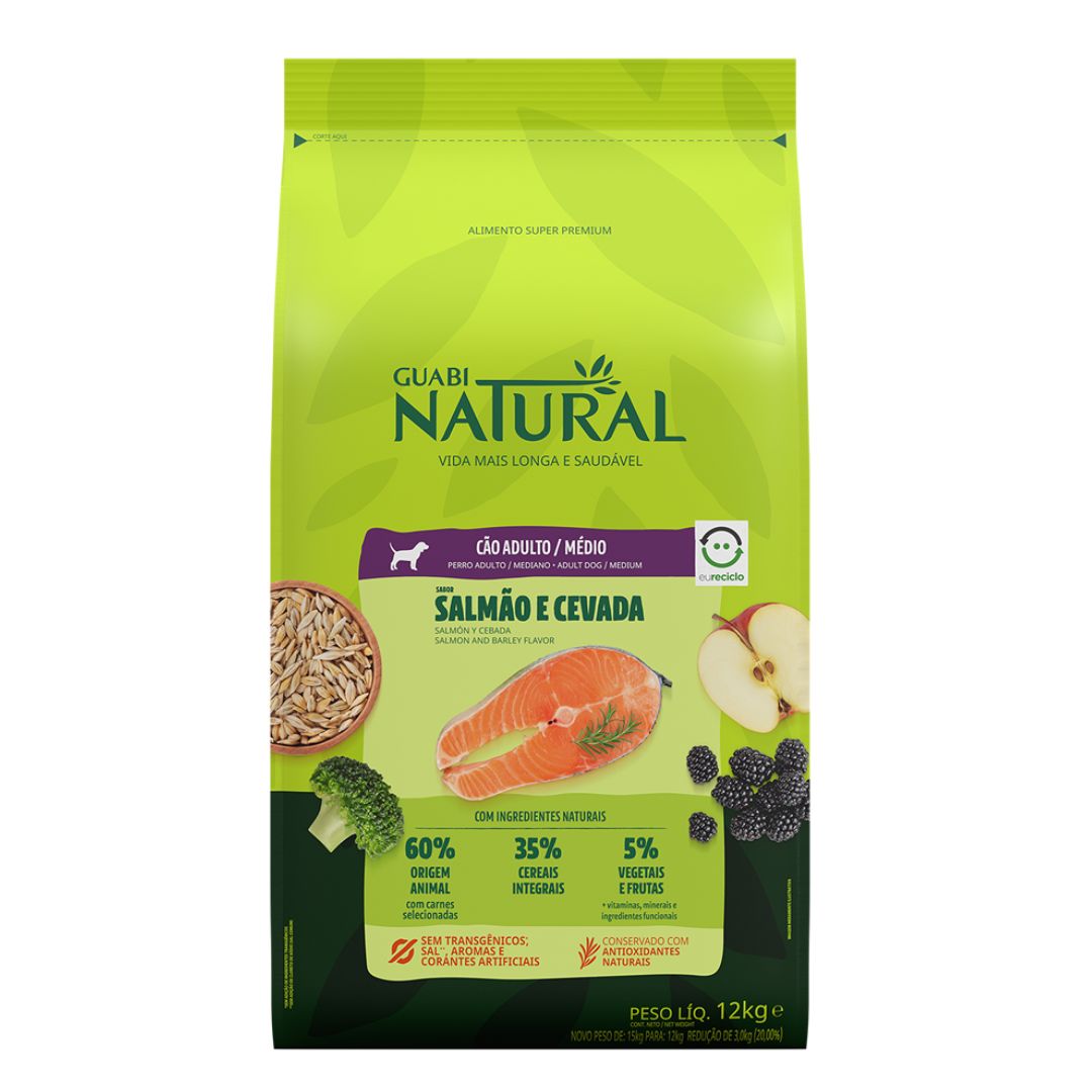 Guabi Natural Adulto Mediano Salmon Cebada - Premium Comida adulto from Guabi - al mejor precio $16990! Compra ahora en Milo Pet Shop