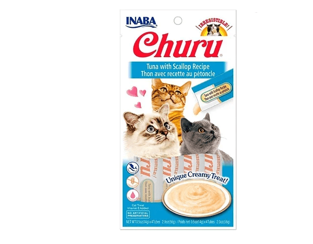 Churu Tuna Scallop Recipe - Atun y Ostion - Premium Snack Gato from Churu - al mejor precio $2490! Compra ahora en Milo Pet Shop